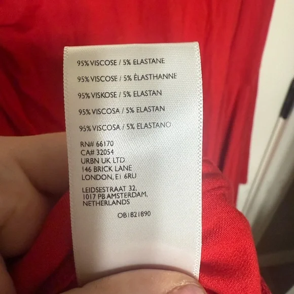 Free People Beach Boho Bell Sleeve Red Dress Size M - Picture 5 of 5